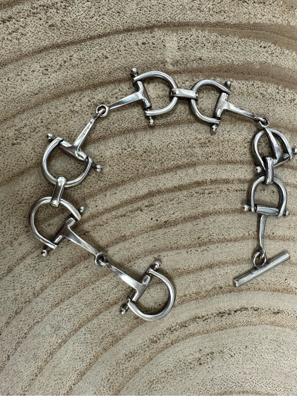 Vintage Leonore Doskow 925 Sterling Snaffle Horse Bit Bracelet